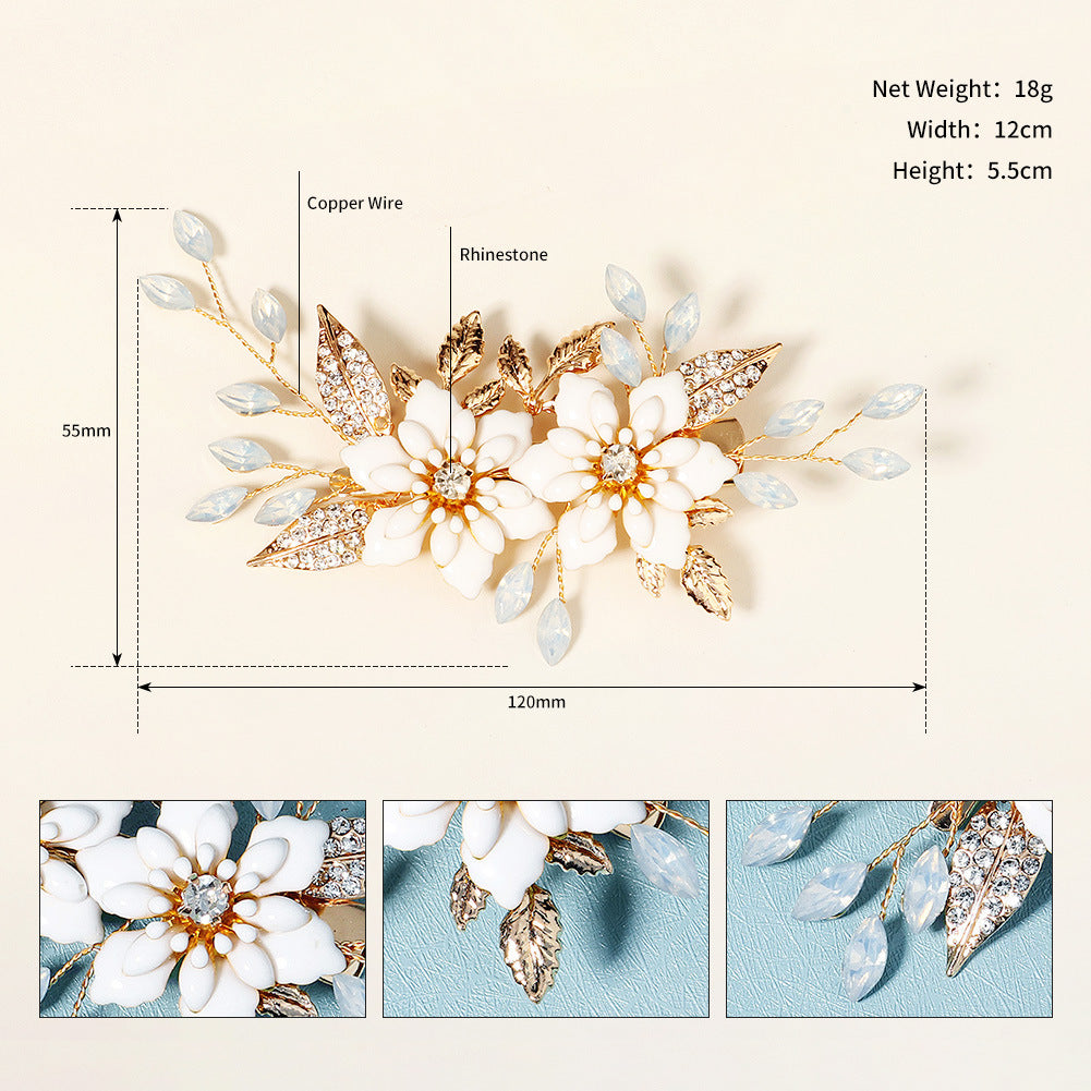 Rhinestone Crystal Flower Bridal Wedding Hair Clips