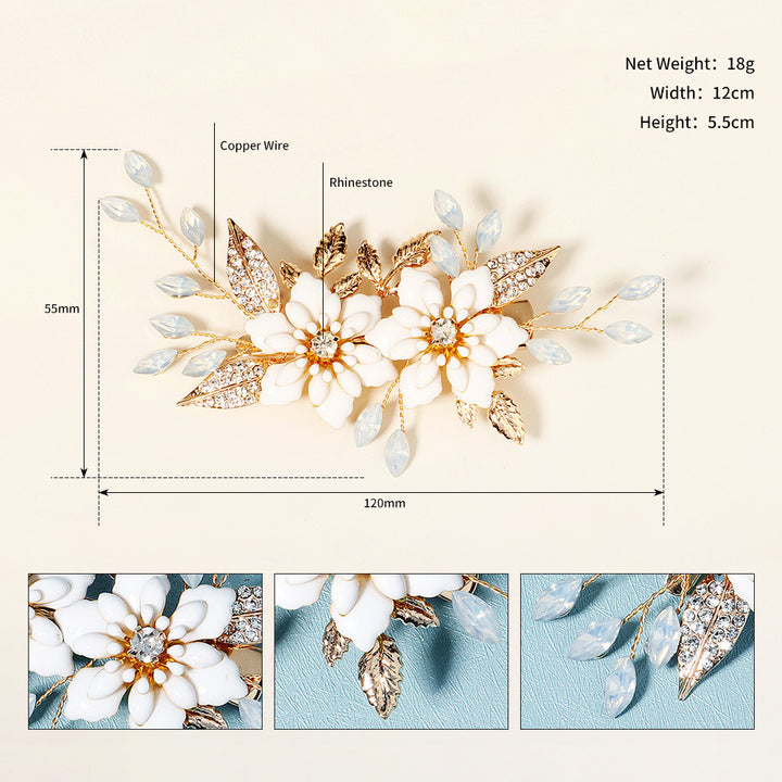 Rhinestone Crystal Flower Bridal Wedding Hair Clips