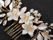 Crystal Flower Wedding Bride Bridesmaids Hair Comb Pin