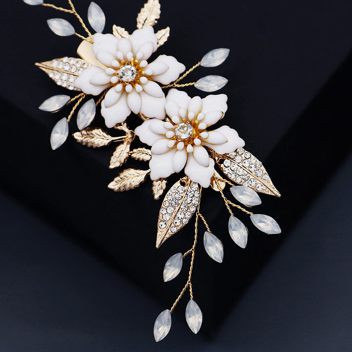 Rhinestone Crystal Flower Bridal Wedding Hair Clips