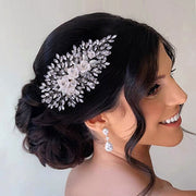 Rhinestone Flower Wedding Bride Bridesmaids Hair Comb Clip