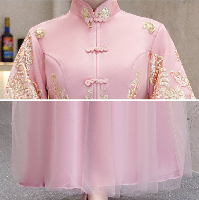 Pink Gray Bridesmaid Wedding Xiu He Qun Kwa