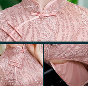 Bridal Mother's Lace Mid Qi Pao Cheongsam Dress