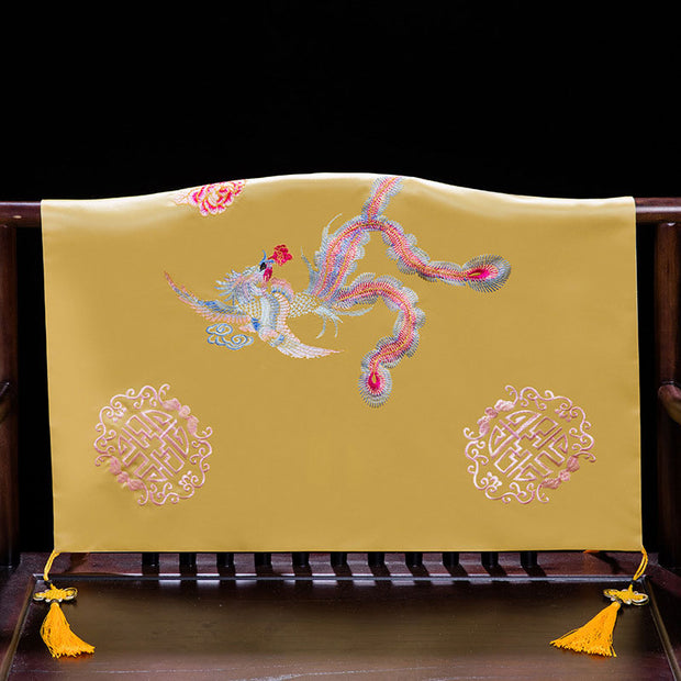 Yellow Phoenix Embroidery Chinese Wedding Bride Veil