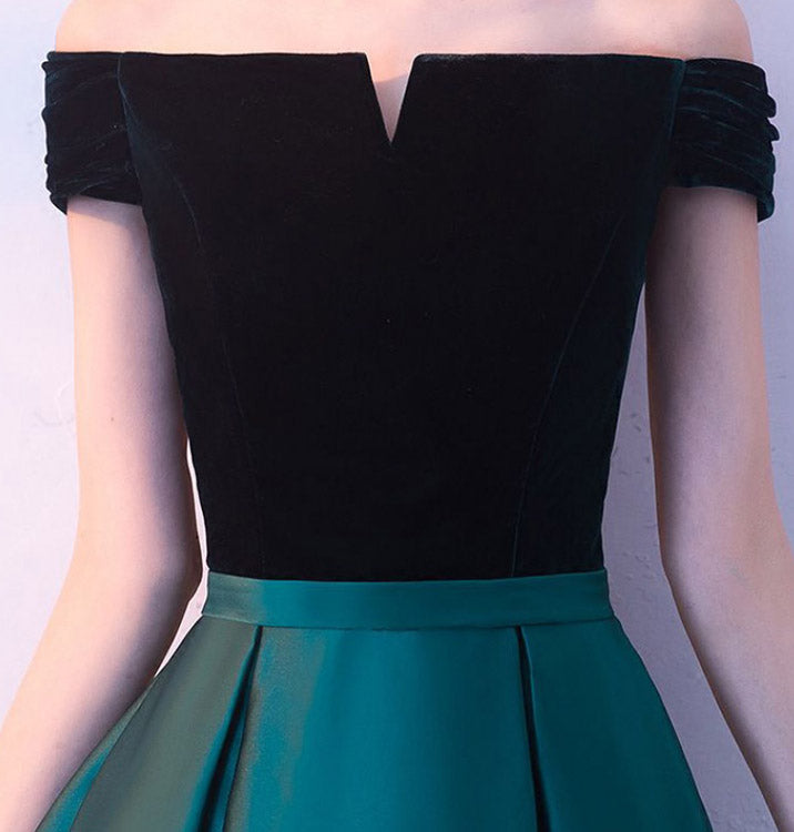 Off Shoulder A-Line Floor Length Evening Formal Dress