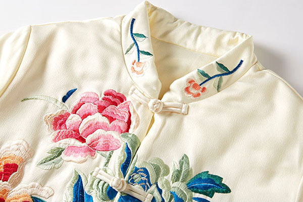 Embroidered Qipao Cheongsam Top Women Jacket