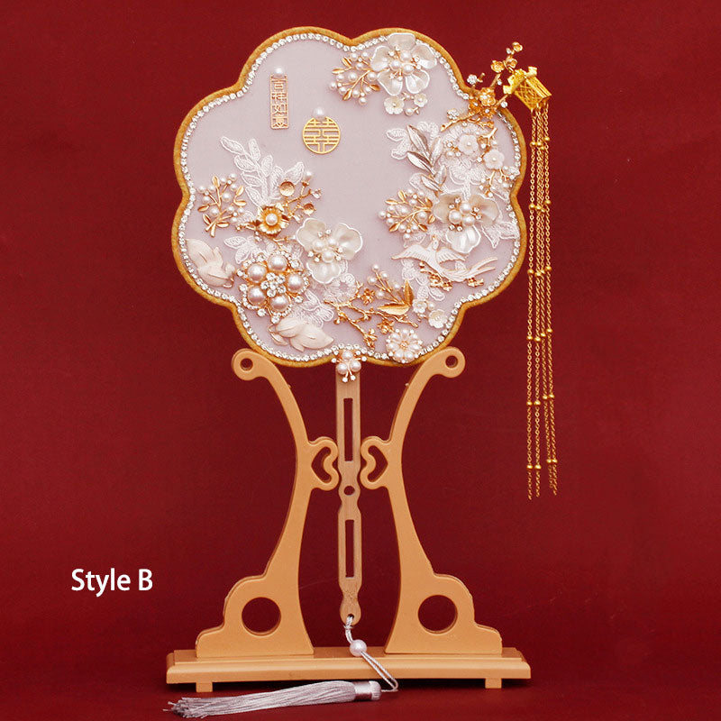 Chinese Vintage Bride White Hand Fans