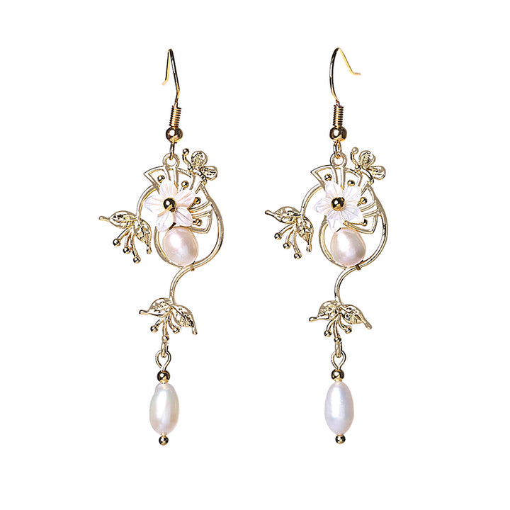 Pear Petals Drop Dangle Clip on Earrings