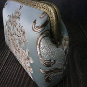 Blue Floral Chain Shoulder Cross Top Handle Bag