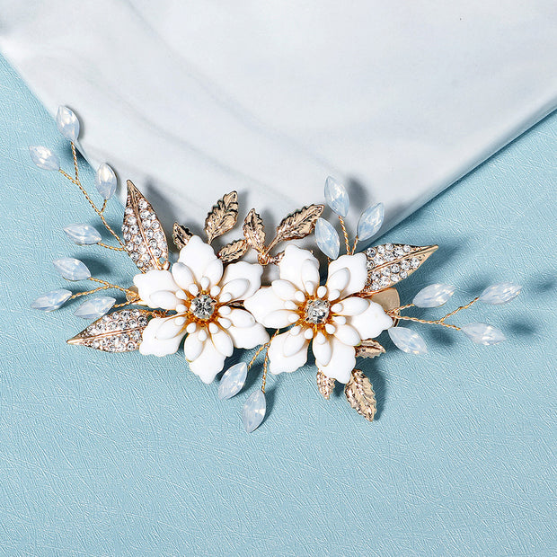 Rhinestone Crystal Flower Bridal Wedding Hair Clips