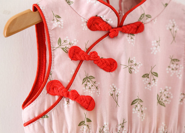 Floral Kids Girl's A-Line Cheongsam / Qipao Dress