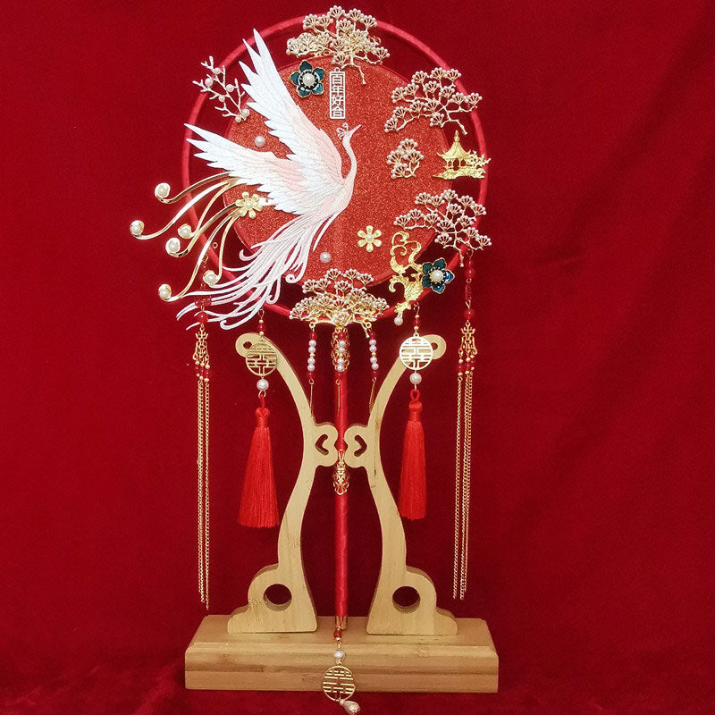 Chinese Vintage Phoenix Bride Hand Held Fans