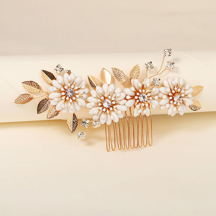 Baroque Flower Leaf Bride Wedding Hair Comb