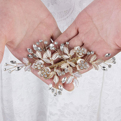 Rhinestone Alloy Flower Bridal Wedding Hair Vine Clip