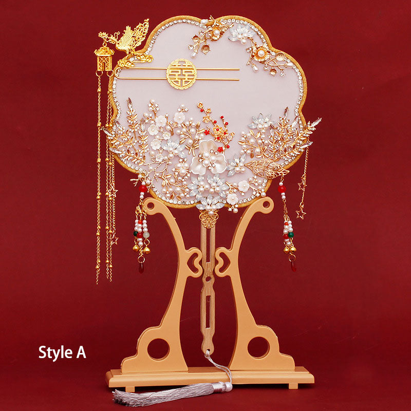 Chinese Vintage Bride White Hand Fans