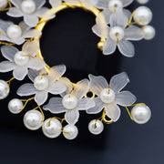 Pearls Flowers Women Ear Cuff Wrap Clip
