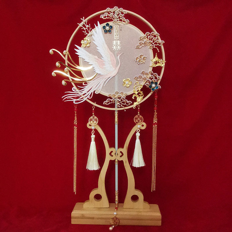 Chinese Vintage Phoenix Bride Hand Held Fans