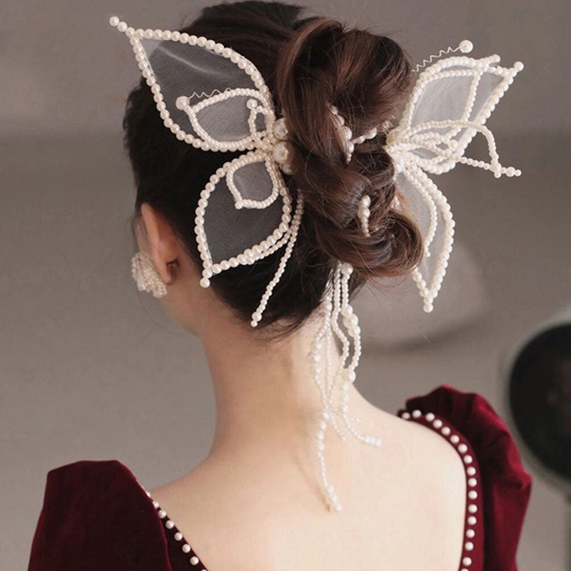 2 Pieces Pearl Butterfly Clips Hair Pins