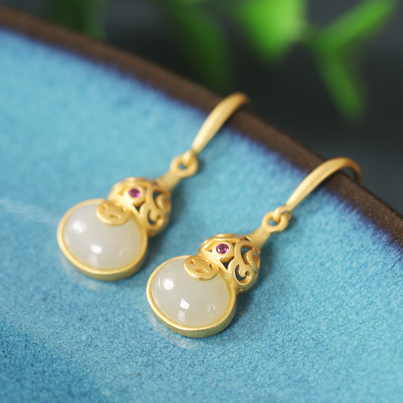 Silver Agate Drop Dangle Earrings
