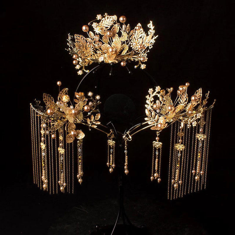 3 Piece Wedding Bride Tassels Hair Pins & Earrings