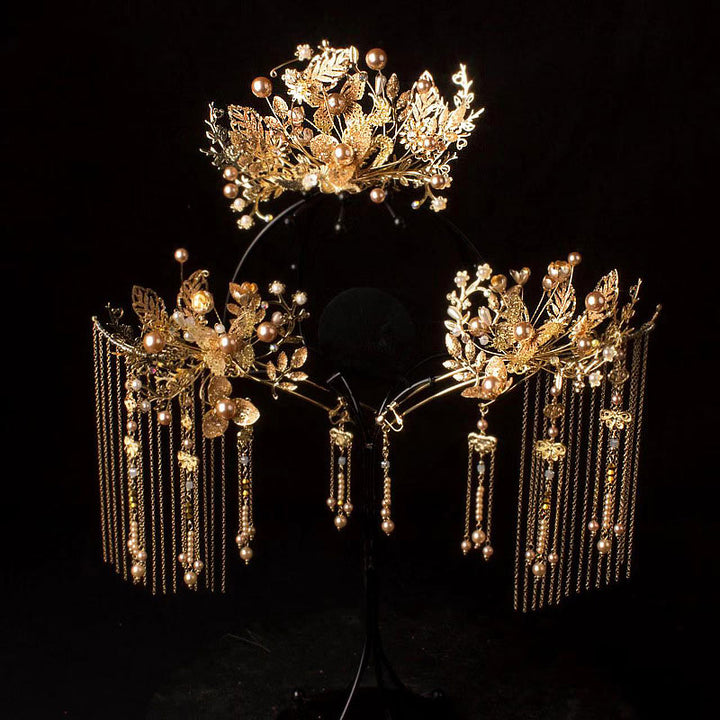 3 Piece Wedding Bride Tassels Hair Pins & Earrings