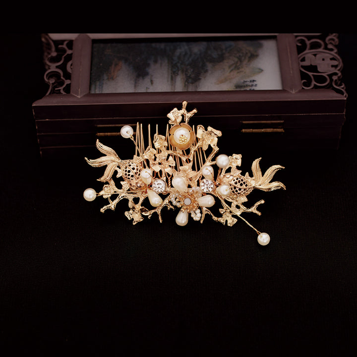 Tassel Bridal Flower Hair Combs Clips & Earrings