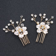 3 Pieces Rhinestone Flower Bride Wedding Hair Pins