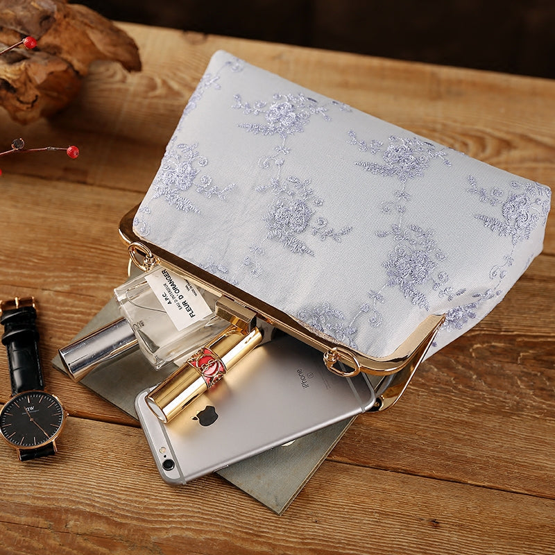 Lace Chain Strap Clutch Purse Party Bag
