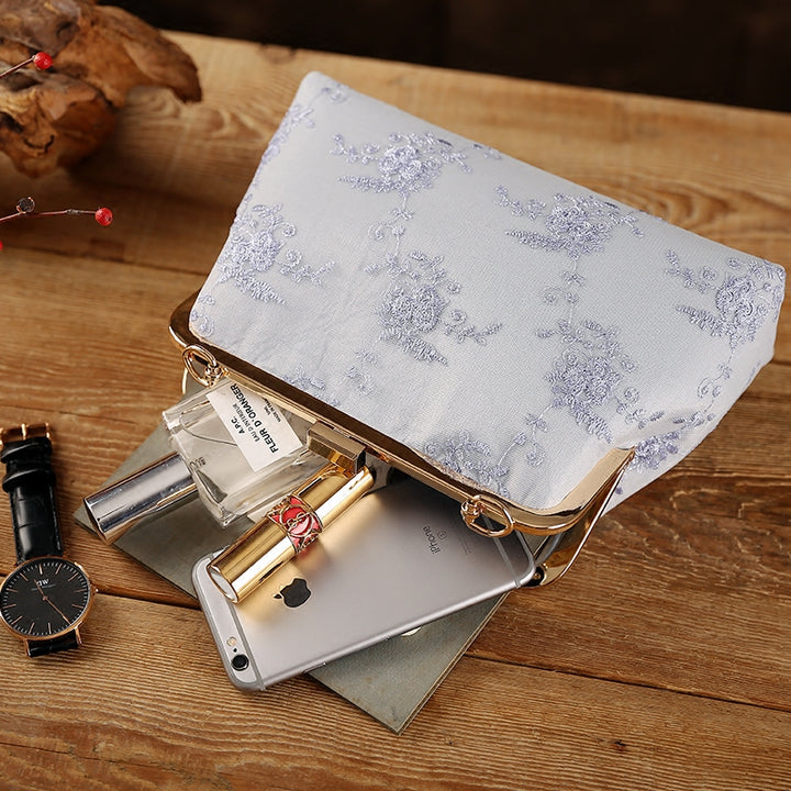 Lace Chain Strap Clutch Purse Party Bag