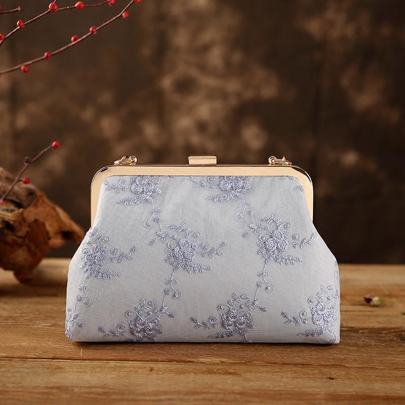 Lace Chain Strap Clutch Purse Party Bag