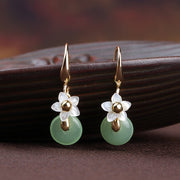 Green Jade Drop Dangle Earrings