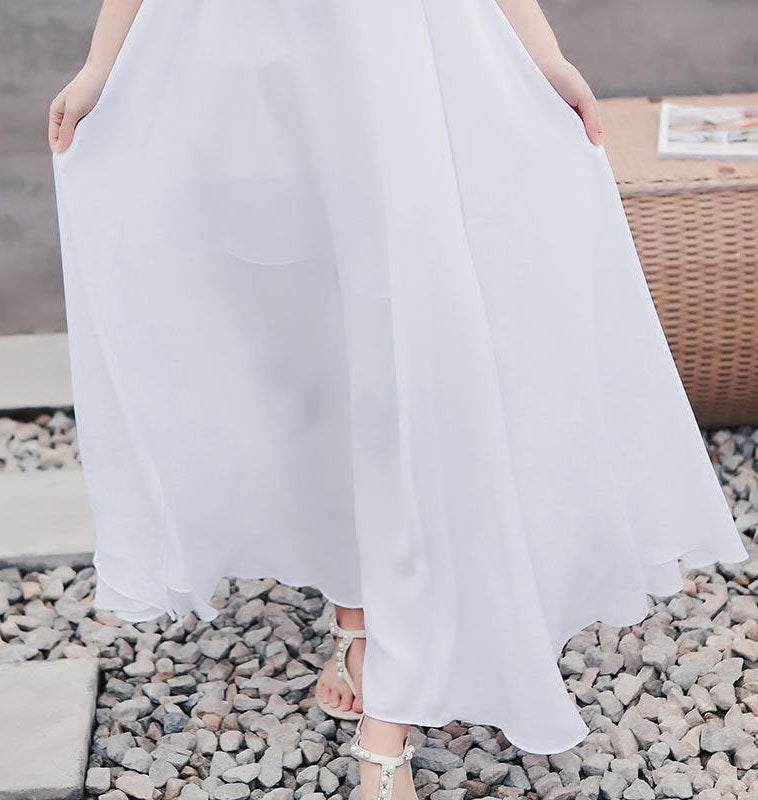 White Maxi Slip Beach Dress