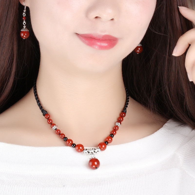 Hook Clip On Non Pierced Drop Dangle Agate Earrings
