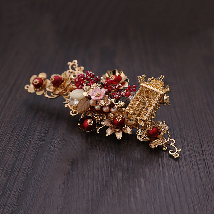 Chinese Traditional Bridal Hair Clips & Earrings