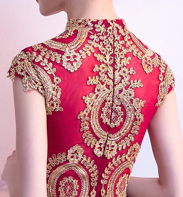 A-Line Tulle Qipao / Cheongsam Party Dress with Appliques