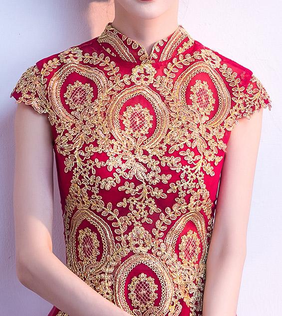 A-Line Tulle Qipao / Cheongsam Party Dress with Appliques