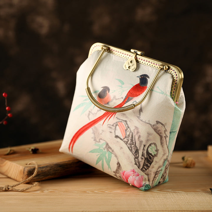 Floral Chain Shoulder Cross Top Handle Hand Bag
