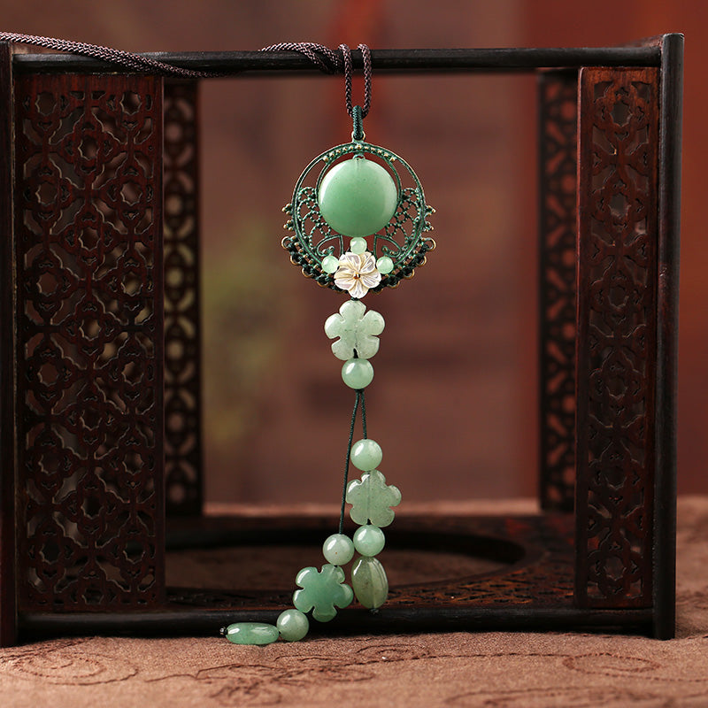 Handmade Adjustable String Jade Pendant Necklace