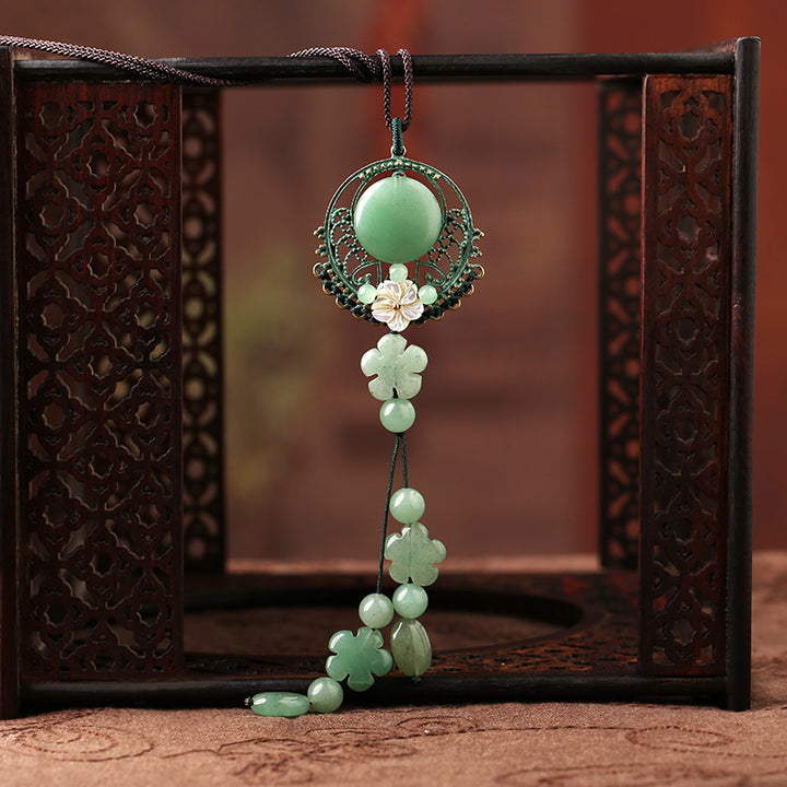 Handmade Adjustable String Jade Pendant Necklace