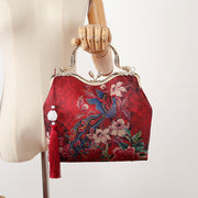 Red Printed Phoenix Chain Shoulder Cross Hand Bag