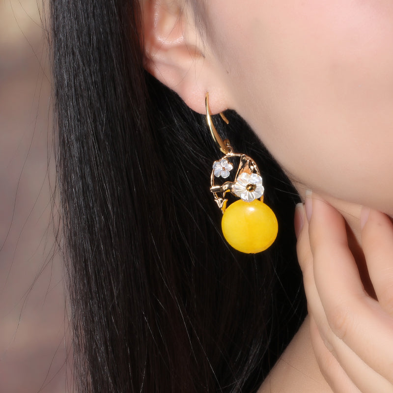 Clip On Dangle Chinese Earrings, Non Pierced Earrings