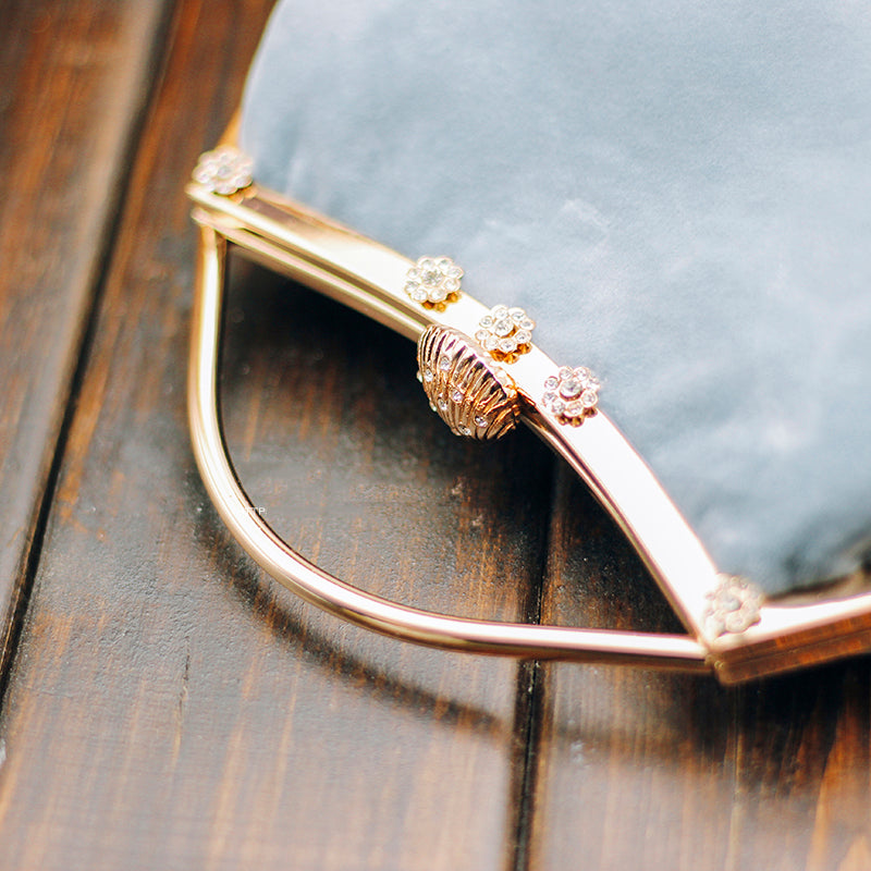 Blue Embroidered Chain Shoulder Cross Handbag