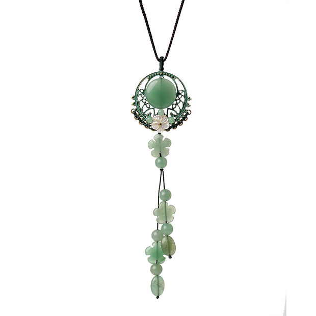 Handmade Adjustable String Jade Pendant Necklace