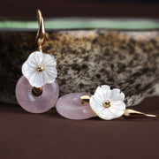 Pink Crystal Drop Handmade Dangle Earrings