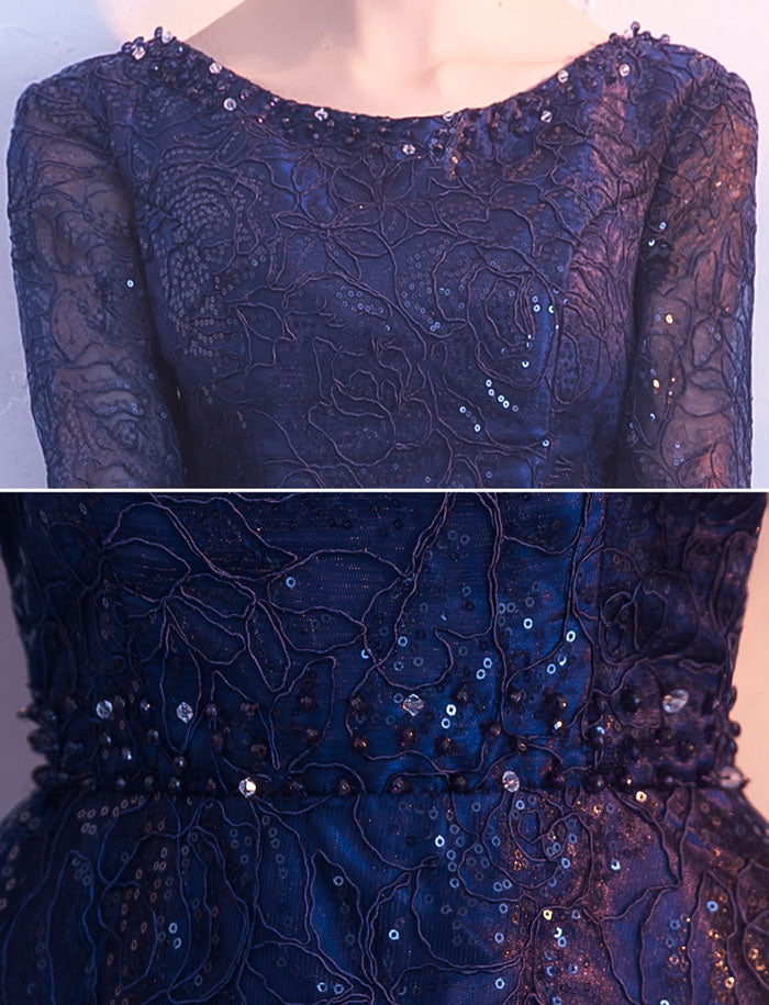 Bridesmaid A-Line Sequined Jacquard Party Prom Dress