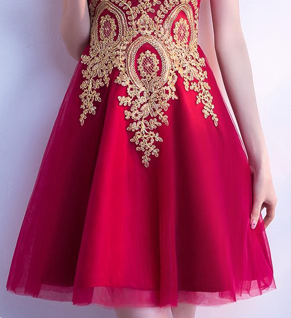 A-Line Tulle Qipao / Cheongsam Party Dress with Appliques