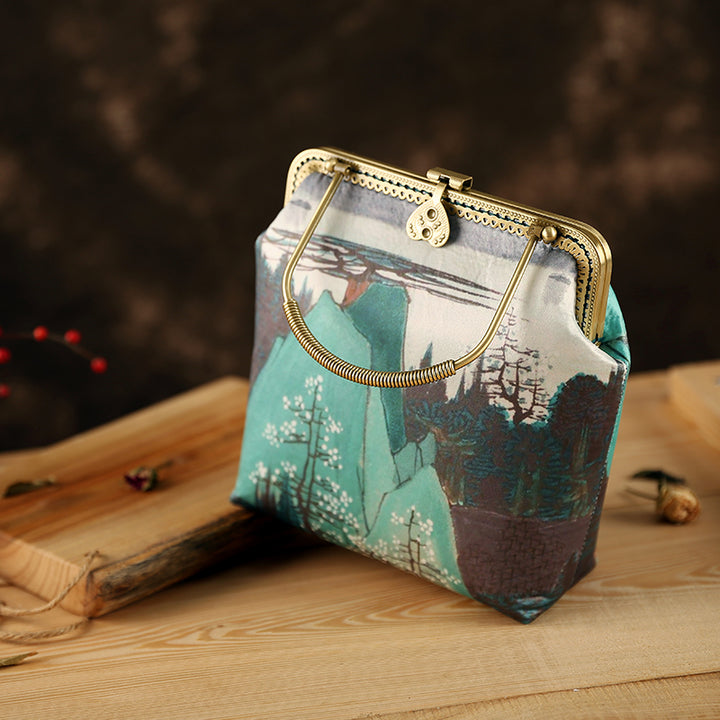 Printed Shoulder Cross Top Handle Hand Bag
