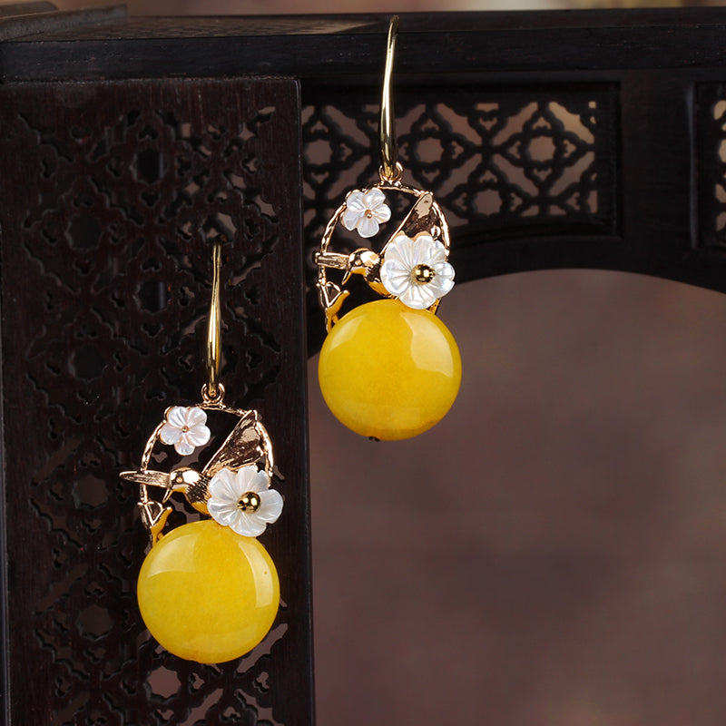 Clip On Dangle Chinese Earrings, Non Pierced Earrings