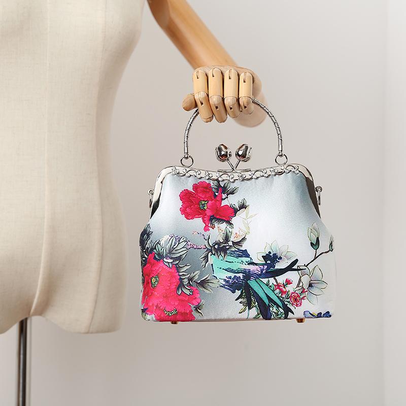 Floral Printed Chain Shoulder Cross Party Handbag