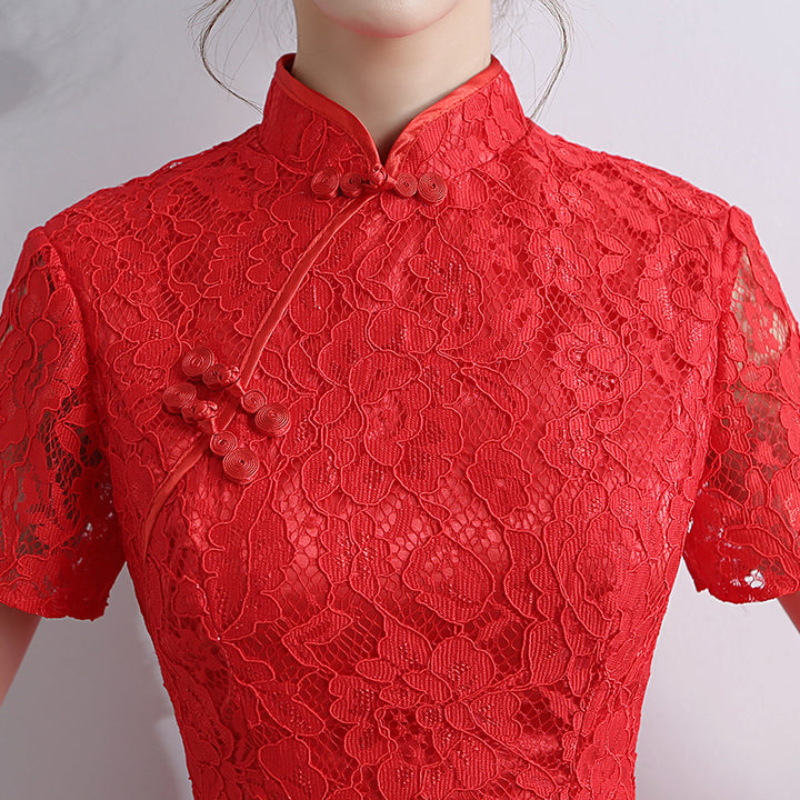 A-Line Lace Bridesmaids Qipao / Cheongsam Party Dress